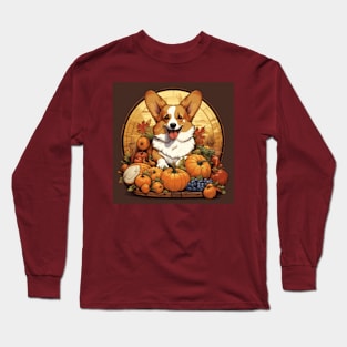 Thanksgiving Corgi Long Sleeve T-Shirt